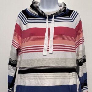 New England Preppy Athleisure Talbots Striped Pullover Women's Petite Large